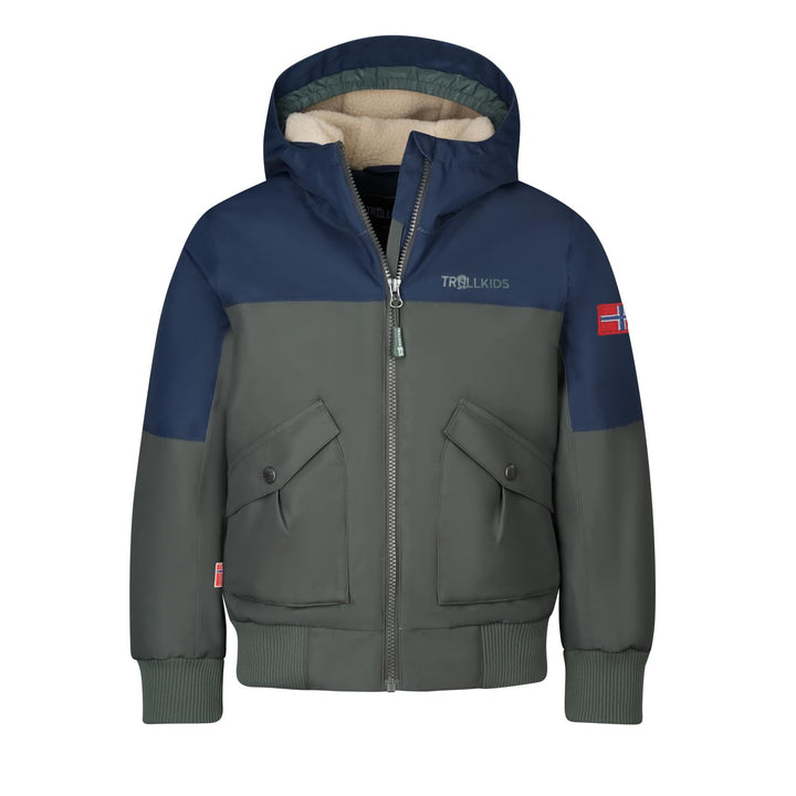 Trollkids Kids Grimstad Jacket Navy/Ivy/Desert 110, Navy/Ivy/Desert 110
