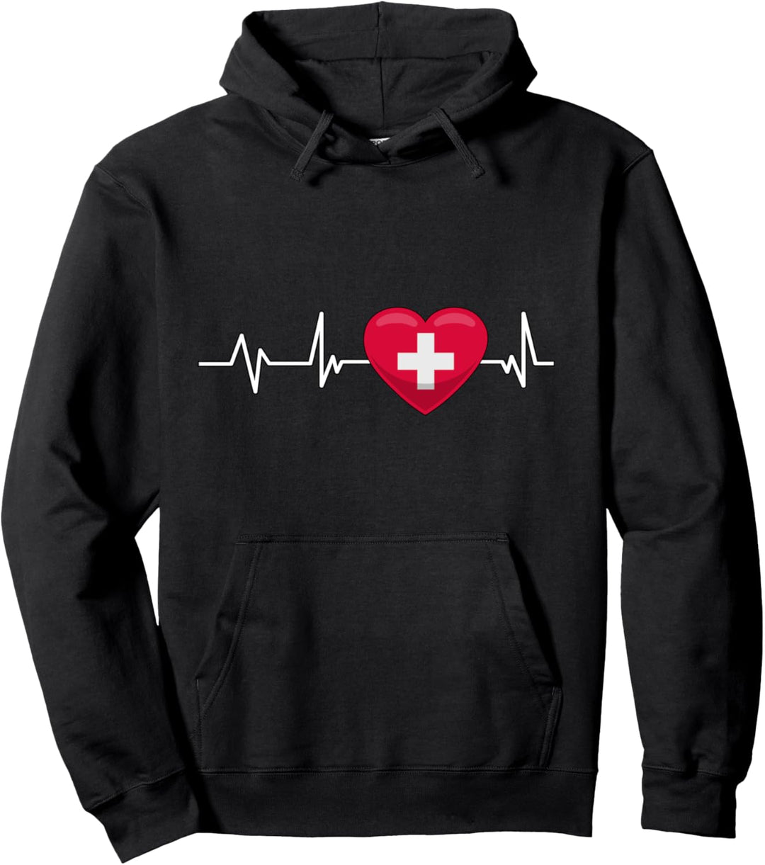Schweiz Herzschlag Reise Geschenk Schweiz Pullover Hoodie