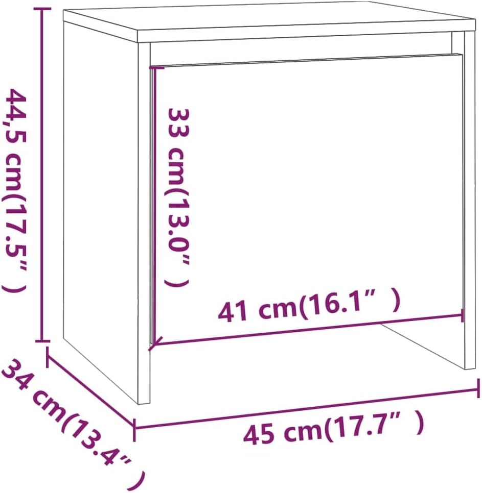 FIRBNUS Bedside Table Nachtkonsole Beistelltisch mit Stauraum Night Stand Nachttische 2er Set Betong