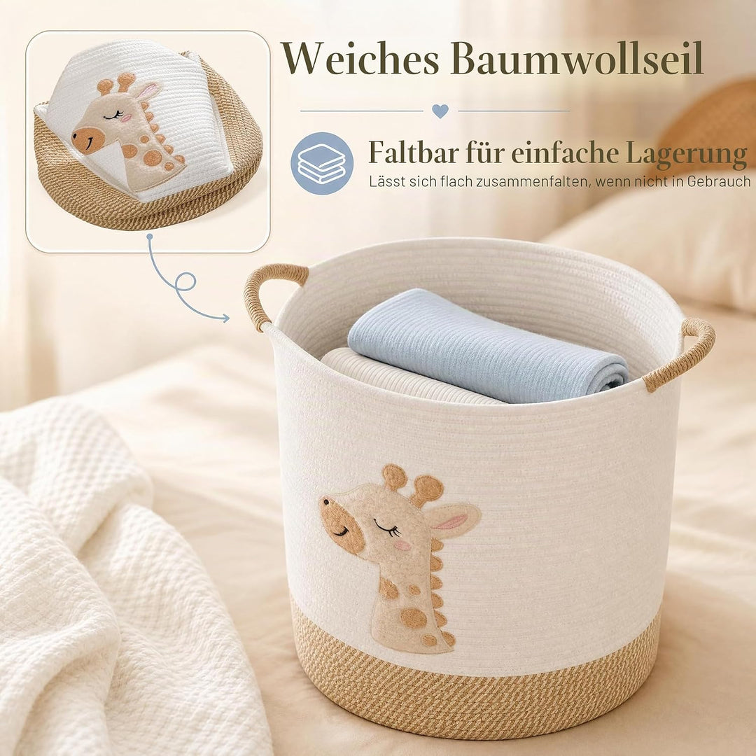 Grosse Aufbewahrungskörbe für Decken für das Wohnzimmer, Spielzeugkörbe aus gewebtem Baumwollseil, A