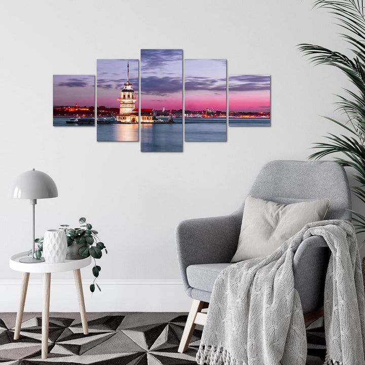 Runa Art Wandbilder Istanbul Türkei 5 Teilig Bild auf Vlies Leinwand Deko Wohnzimmer Schlafzimmer St
