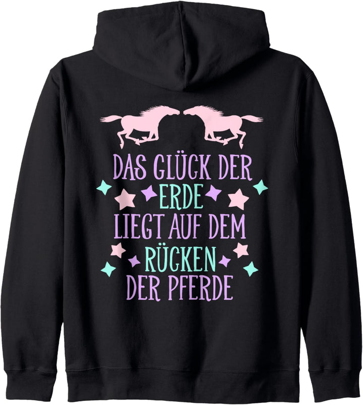 Das Glück der Erde liegt auf dem Rücken der Pferde Mädchen Kapuzenjacke