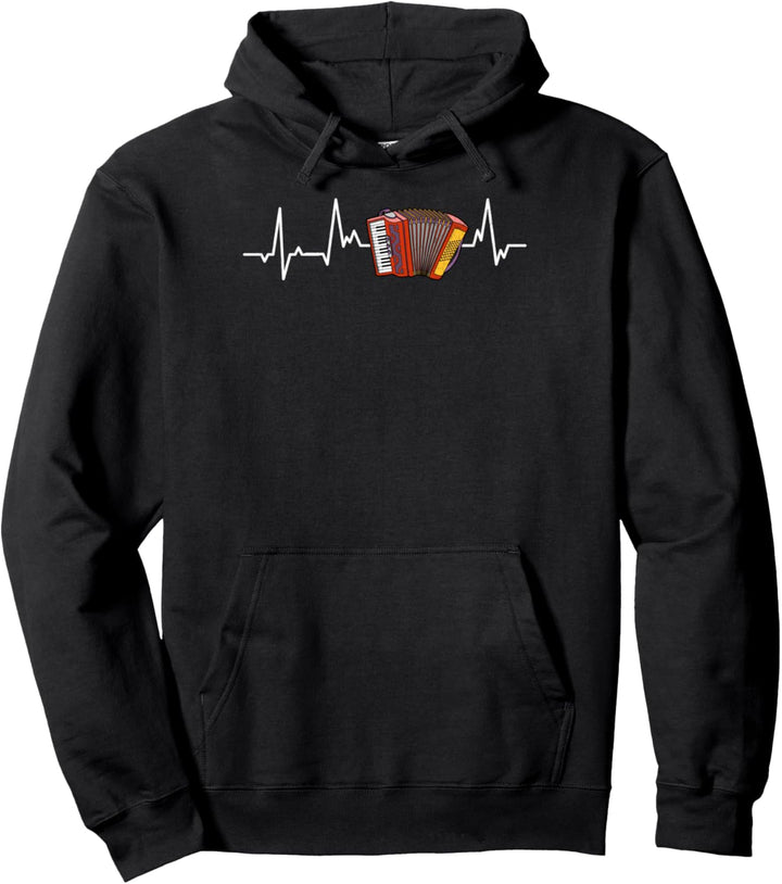 Akkordeon-Herzschlag lustige Akkordeons Spielergrafik Pullover Hoodie