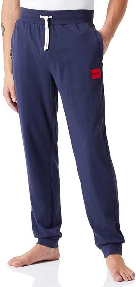 HUGO Herren Cut Logo Pants Jogginghose aus Bio-Baumwolle mit Split-Logo-Print XXL Dark Blue405, XXL