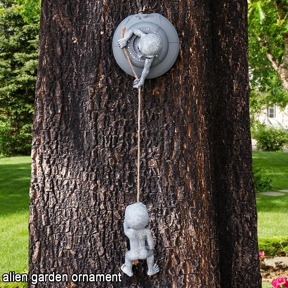 Carchistan Alien Brothers Baum-Huggers Dekorationen Baumskulpturen – Aliens Kletterseil für Garten O