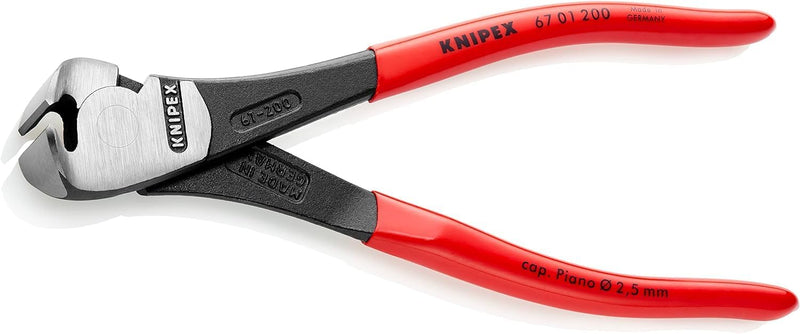 Knipex Kraft-Vornschneider schwarz atramentiert, mit Kunststoff überzogen 200 mm 67 01 200 200 mm at