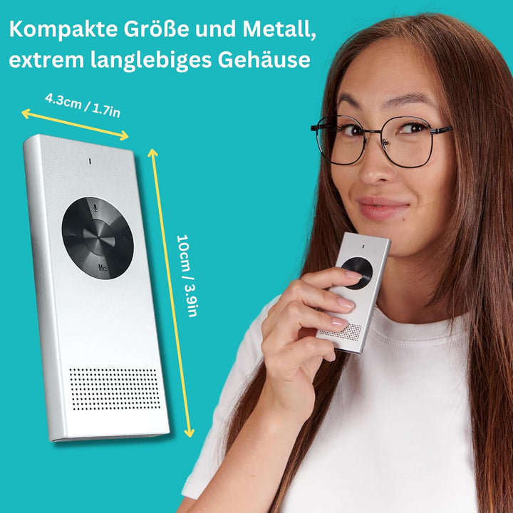 Enence Sofortübersetzer Original, Muama Übersetzer Zwei-Wege-Echtzeit-AI-Sofortübersetzer für 60+ Sp