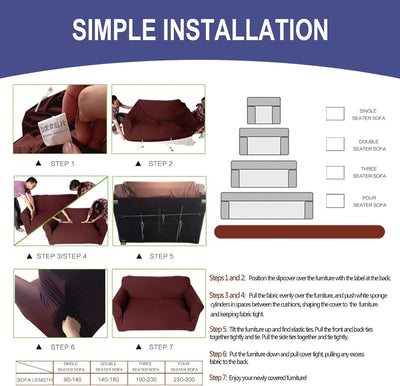 Jaotto Sofabezug 1 Sitzer Elastischer Stretch Spandex Sofa Überwürfe Sofahusse Antirutsch Waschbar S