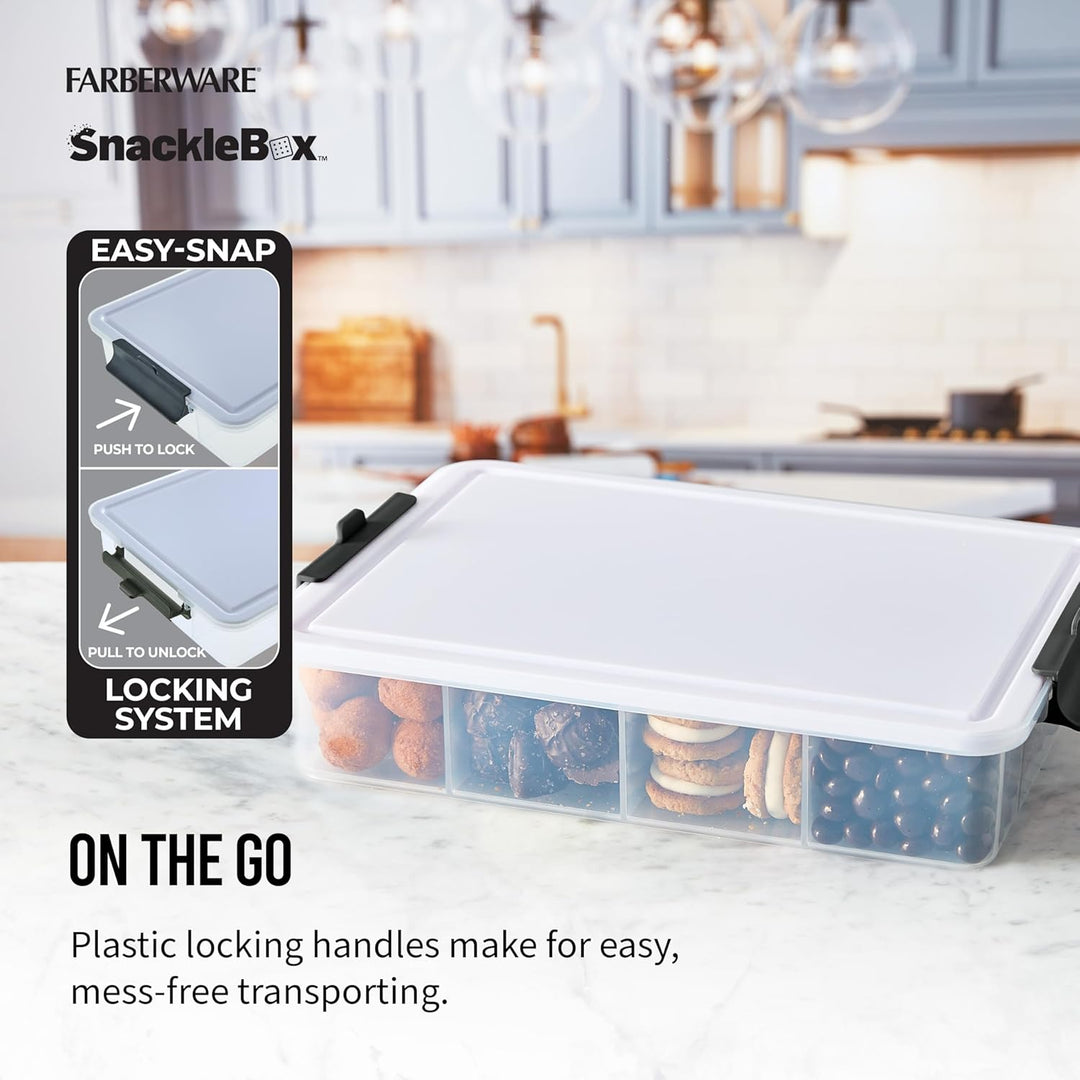 Farberware Grosses Build-A-Board Snacklebox Serviertablett mit verschliessbarem Kunststoff-Schneideb