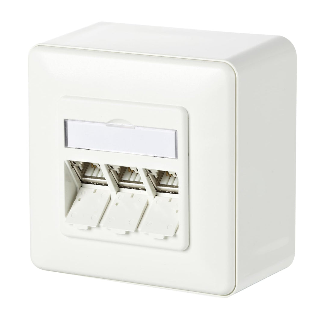 Metz Connect Netzwerkdose Aufputz CAT 6a 3 Port Reinweiss