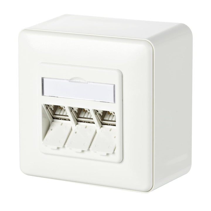 Metz Connect Netzwerkdose Aufputz CAT 6a 3 Port Reinweiss