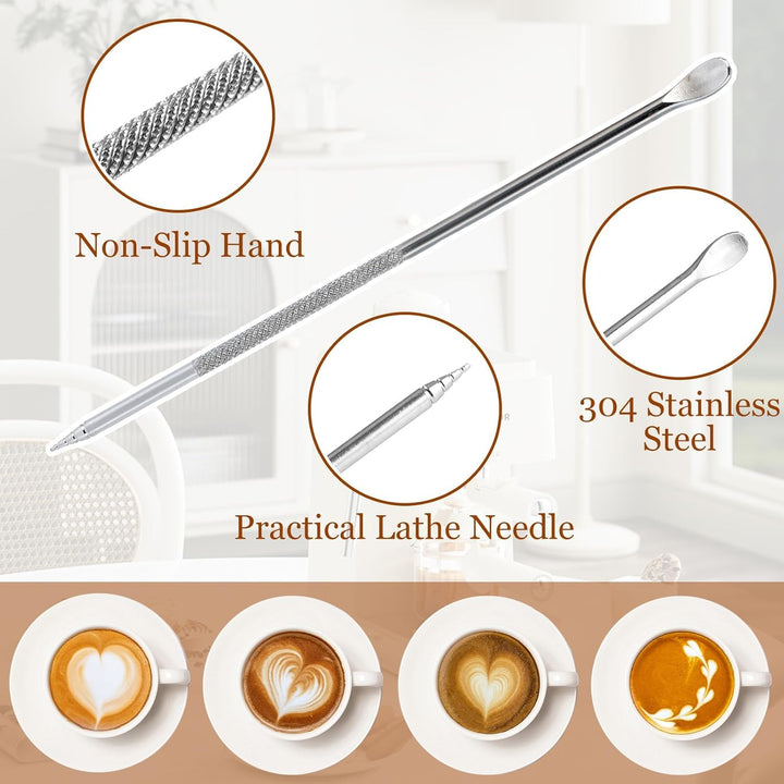 MIVIDE 2 Stück 350ml Milchkännchen Edelstahl Kit, Milchkanne Schwarz mit Messung Mark und Latte Art
