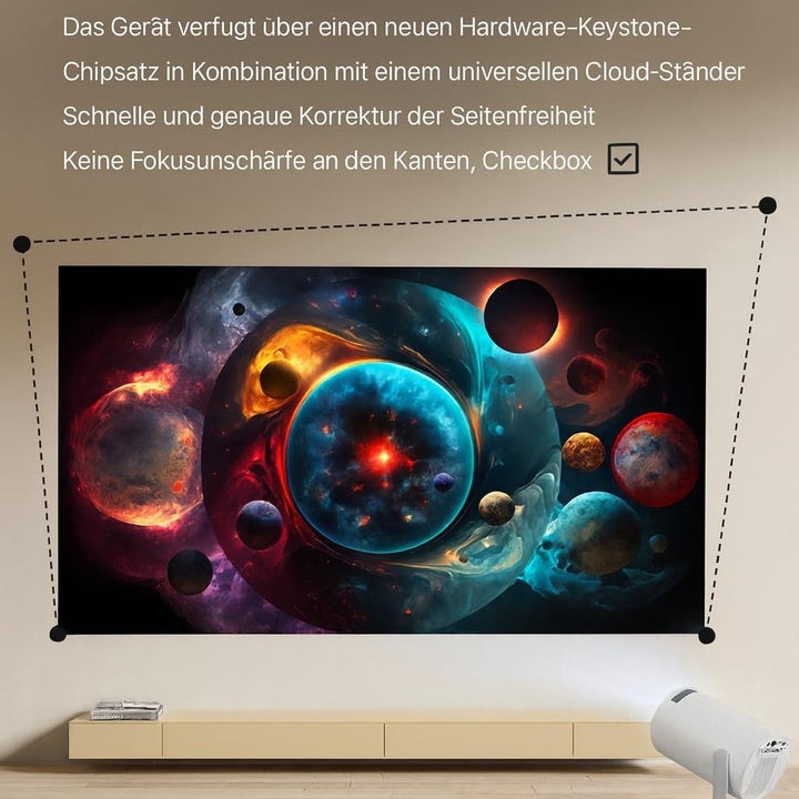 HY300 PRO Mini Beamer, 4K 1080P Unterstützung, mit Android 11, WiFi 6, unterstützt Airplay & Miracas