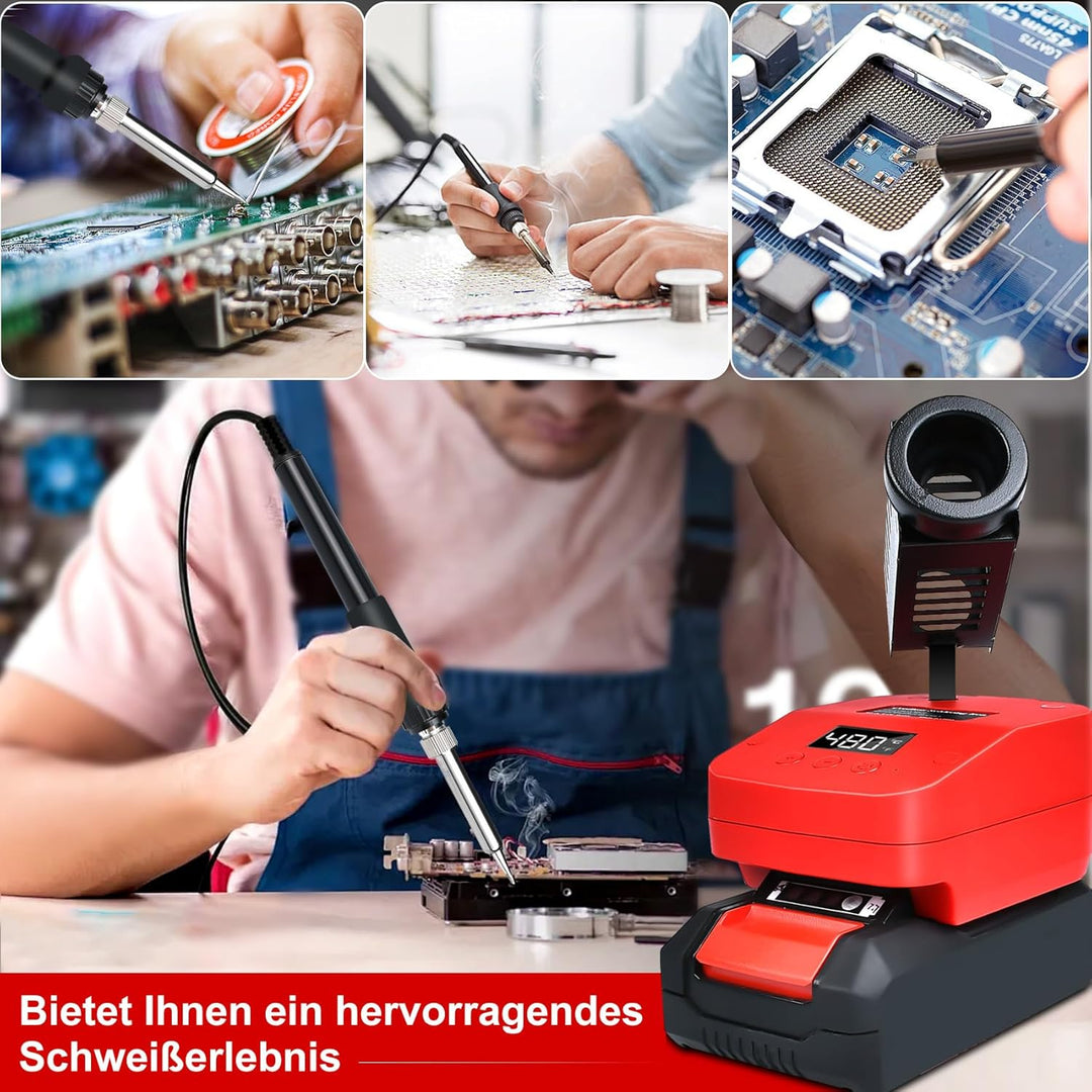 GZYZ Akku-Lötkolben-Set kompatibel mit Ein hell PXC 18V Akku, Tragbarer Lötkolben mit USB und Typ-C,