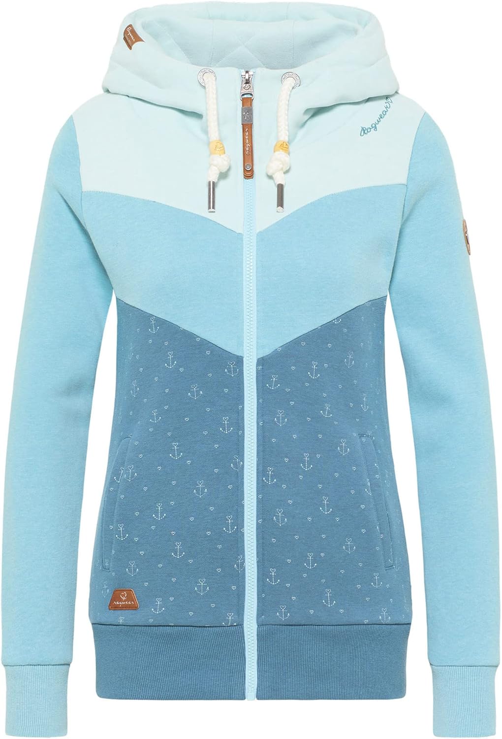 Ragwear Neu TREGA Zip Damen Frauen Kapuzenjacke,Zip Hoodie,Sweatjacke,Stehkragen,Seitentaschen S Lig