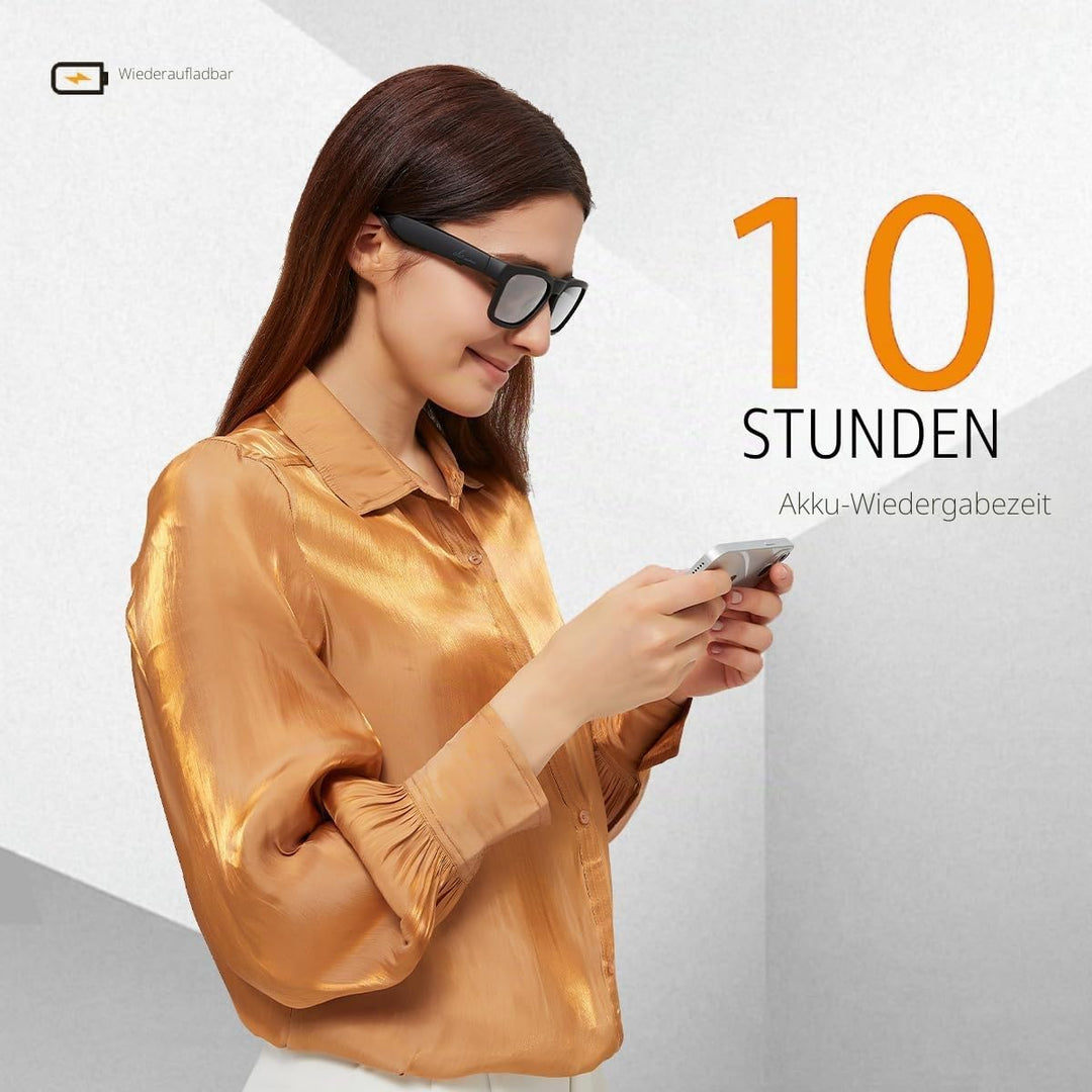 OhO Bluetooth Sunglasses,Voice Control and Open Ear Style Smart Glasses Listen Music and Calls with