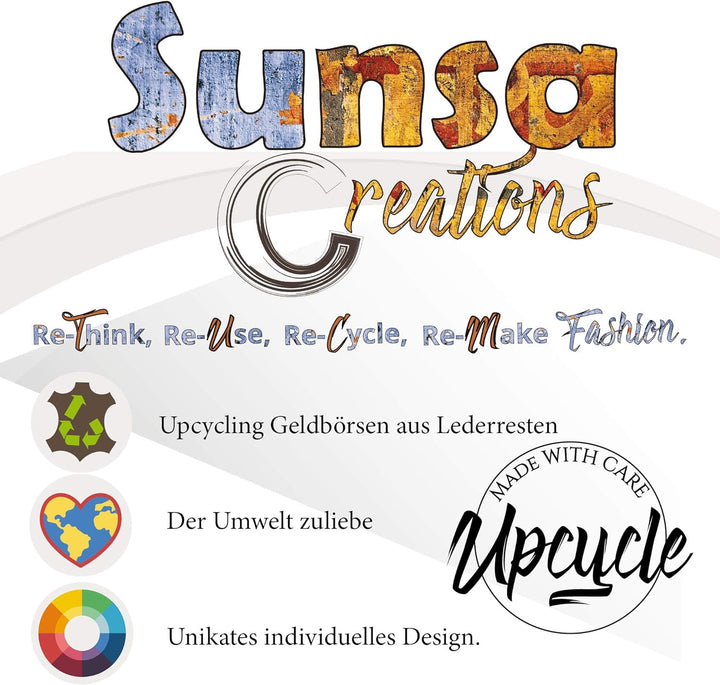 Sunsa Geldbörse. Damen Geldbeutel. Leder Portemonnaie mit RFID Schutz. Mittlere grosse Brieftasche m