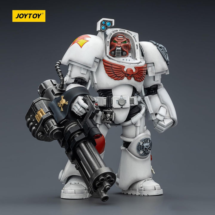 JOYTOY Warhammer 40K White Scars Terminator 3 with Power Fist and Assault Cannon 1/18 Action Figur，S