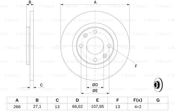 Bosch BD747 Bremsscheiben - Vorderachse - ECE-R90 Zertifizierung - zwei Bremsscheiben pro Set