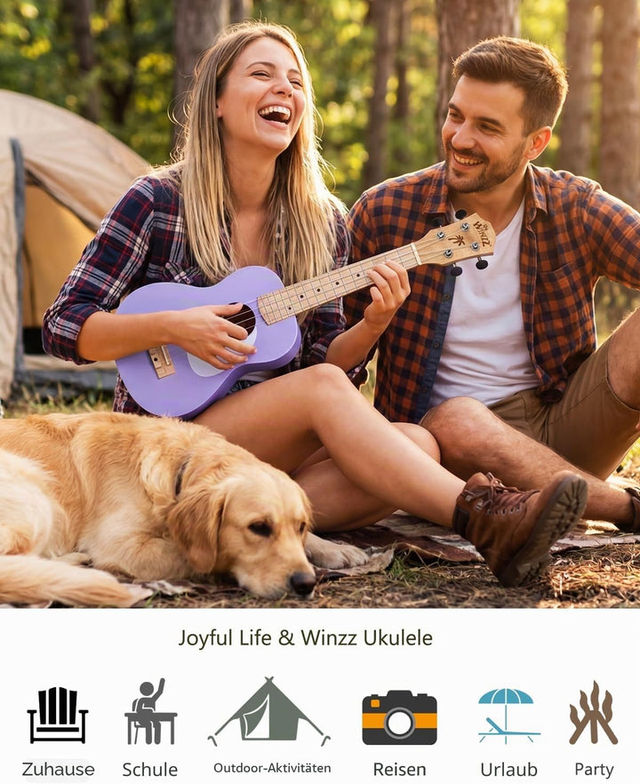 Winzz Ukulele Kinder Konzert, Ukulele Erwachsene Anfänger Set, 23 Zoll, mit 9 Zubehör, Kleine Einste