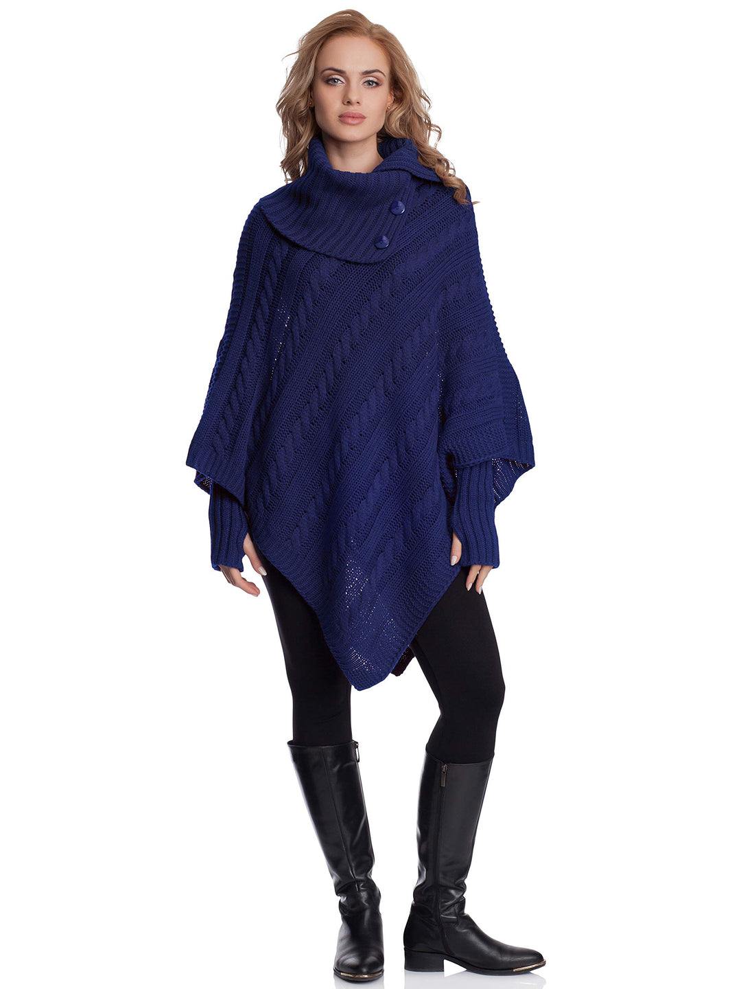 Merry Style Damen Poncho N4293 Einheitsgrösse Dunkelblau, Einheitsgrösse Dunkelblau