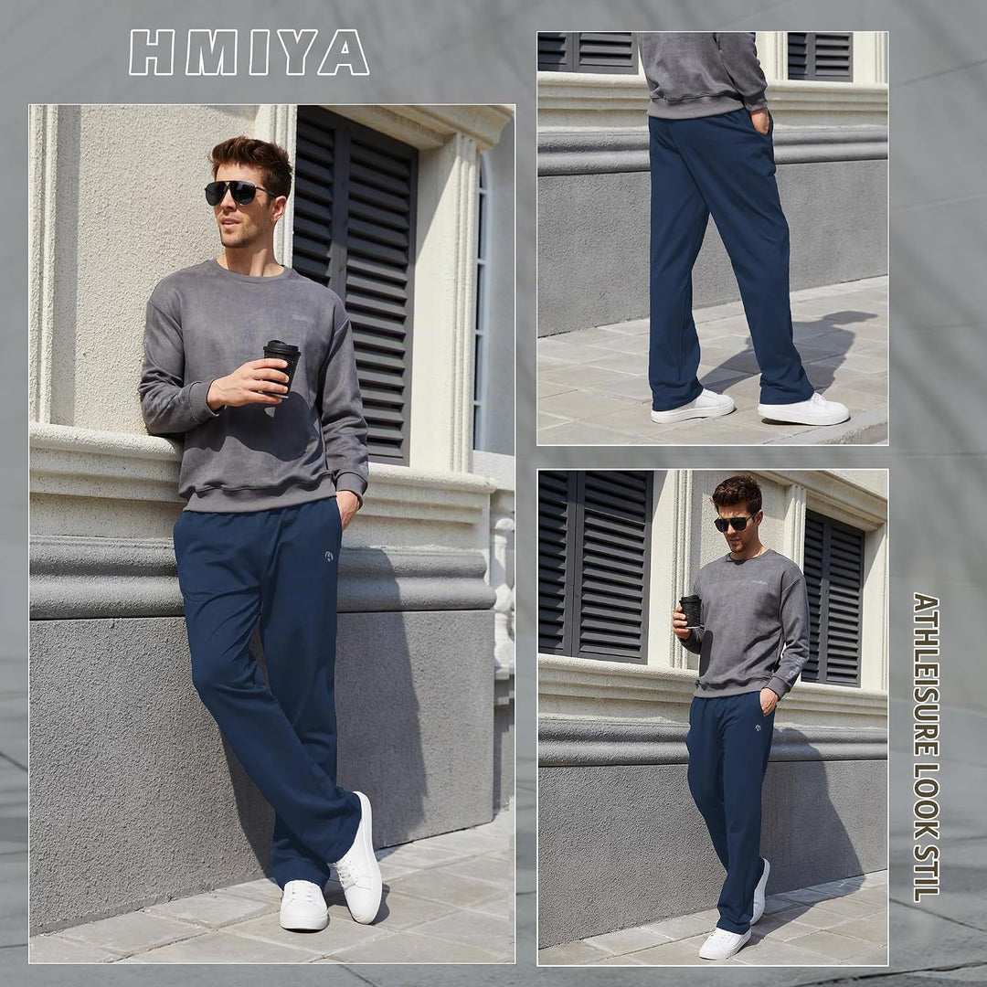 HMIYA Herren Jogginghose Baumwolle Sweathose Lange Atmungsaktiv Sporthose Yogahose Klassische Traini