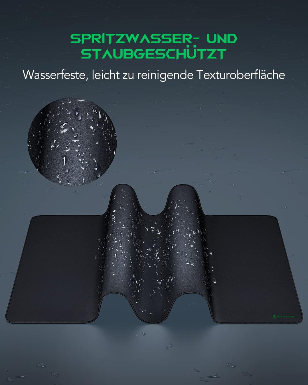 Black Shark Gaming Mauspad XXL 1200 x 600 mm Übergrösse gross Mousepad XXL mit wasserdichter Oberflä