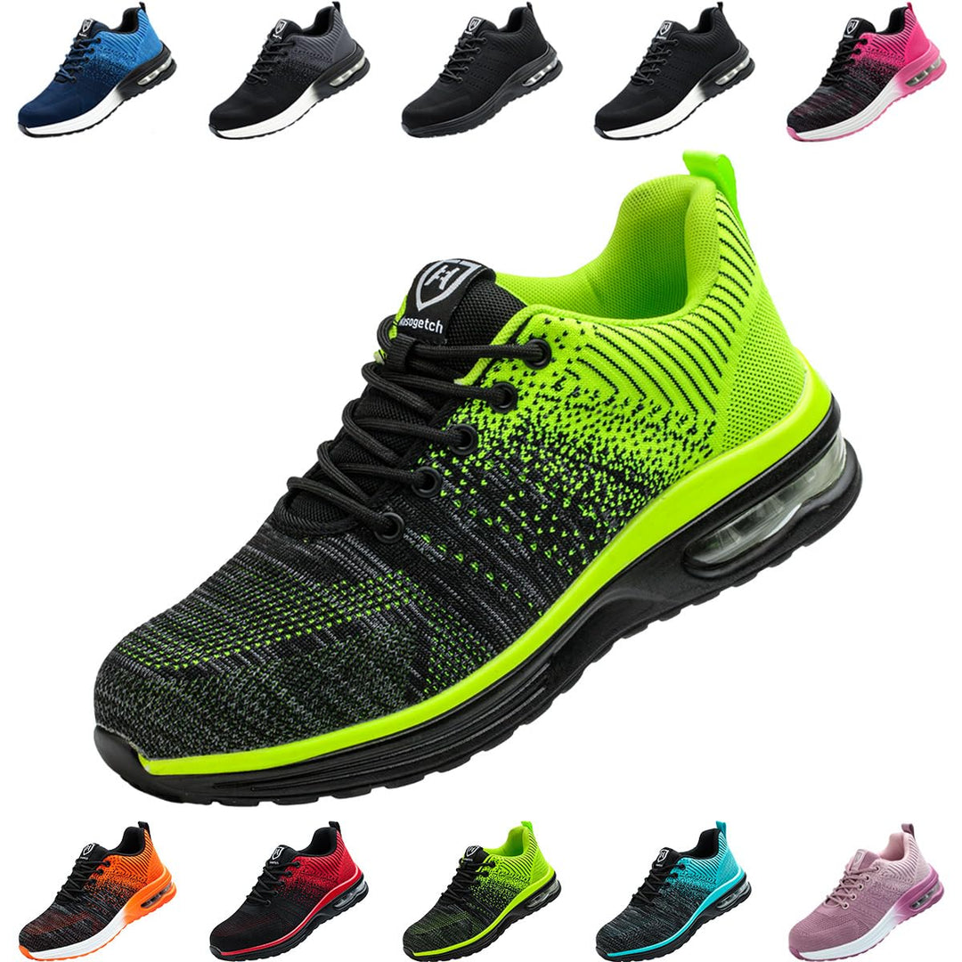 Nasogetch Sicherheitsschuhe Damen Herren Stahlkappenschuhe Arbeitsschuhe Sportlich Atmungsaktiv 36 E