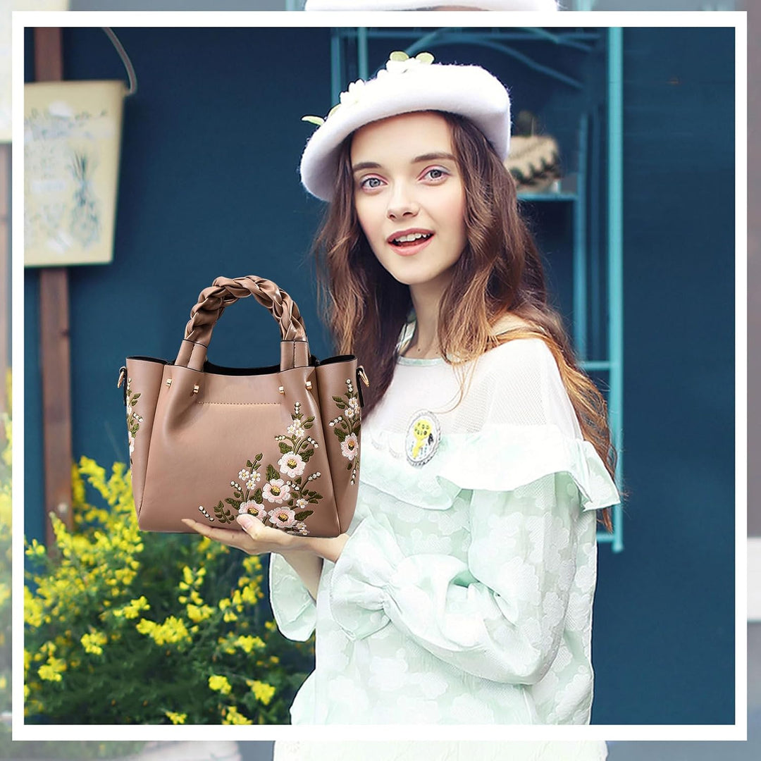 NICOLE &amp; DORIS Elegant Handtasche Damen Shopper Tote PU-Leder Henkeltasche Frauen Schultertasche Bes