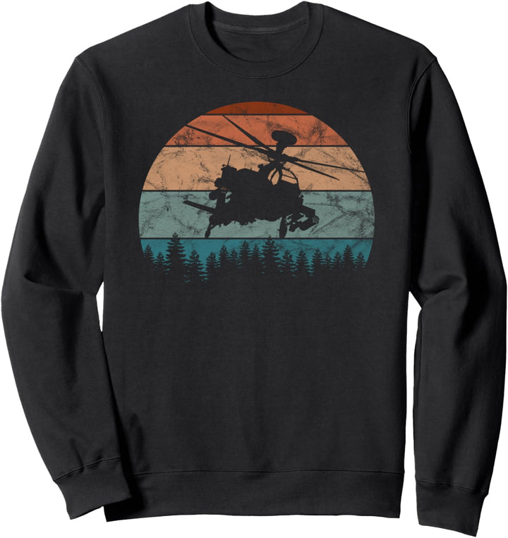 AH-64 Apache Hubschrauber Retro Vintage Sweatshirt