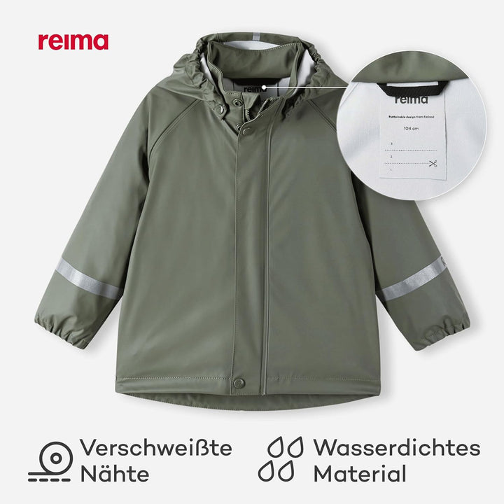 Reima - Lampi Regenjacke für Kinder Wasserdicht - Jacke für Jungen und Mädchen, Reissverschluss vorn