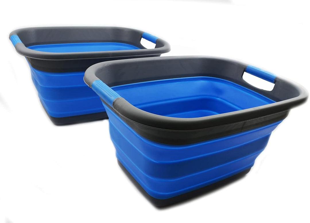 SAMMART 25L Faltbarer Wäschekorb/Wanne - Faltbarer Vorratsbehälter/Organizer - Tragbarer Waschbehält