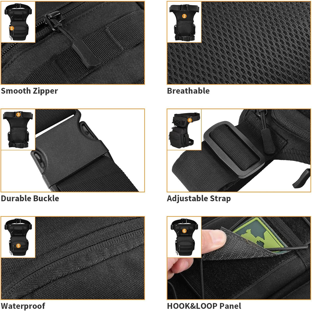 Huntvp Militär Beintasche Motorrad Taktische Oberschenkeltasche MOLLE Hüfttasche Herren Tactical Leg