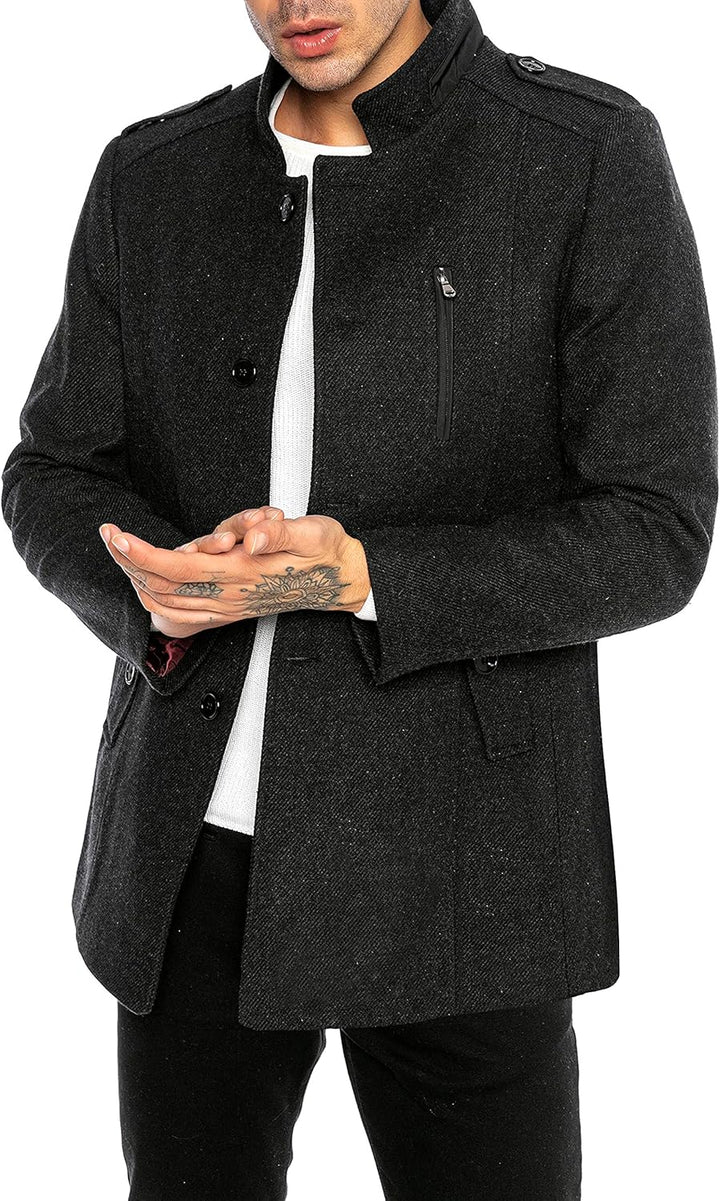 Redbridge Herren Jacke Mantel mit Stehkragen Elegant Schick Casual XXL Grau, XXL Grau