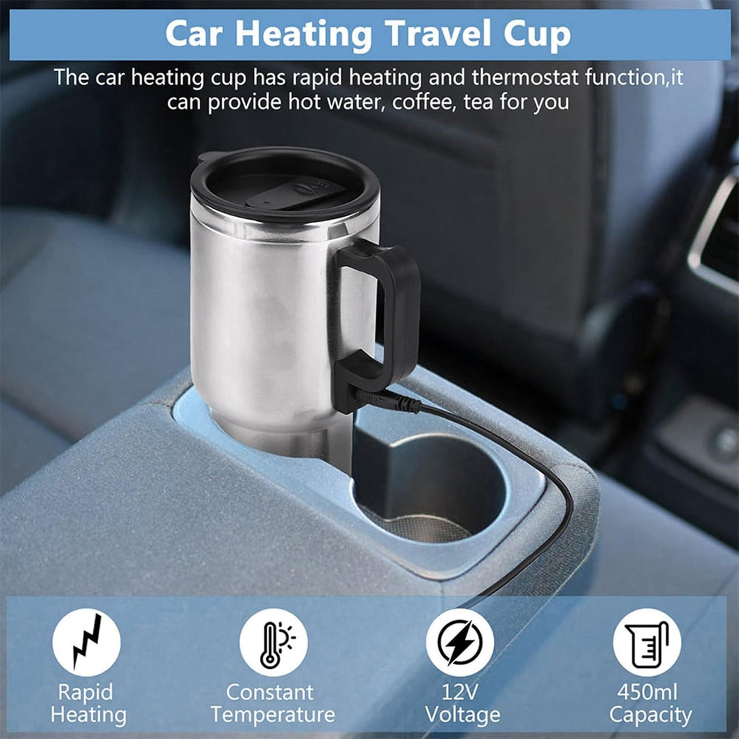 Gegong Auto Wasserkocher 450ml Reise & Camping Must-Have – 12V Schnellkochsystem mit Thermoskanne, Z
