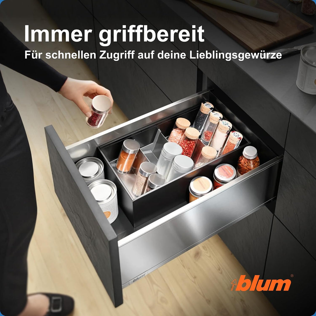 BLUM© Premium Qualität I AMBIA-LINE Gewürzhalter für Schubladen I Gewürzregal I Spice Organizer für