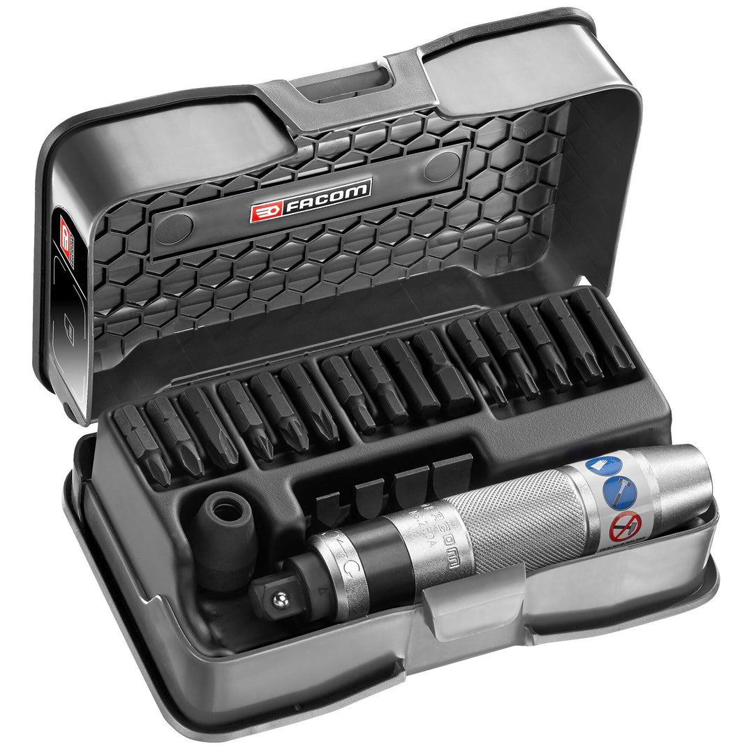 FACOM ½“ Hand-Schlagschrauber mit 21-tlg. Zubehör NS.265M (400Nm Drehmoment, mit TORX-, Pozidriv-, P
