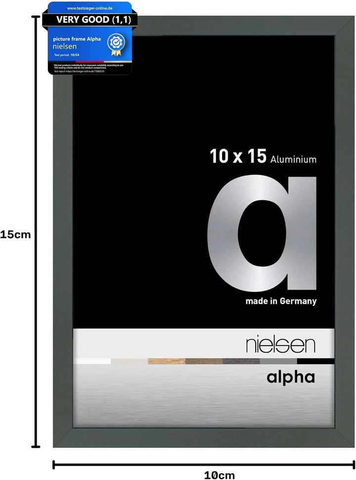 nielsen Aluminium Bilderrahmen Alpha, 10x15 cm, Platin Platin 10 x 15 cm, Platin 10 x 15 cm