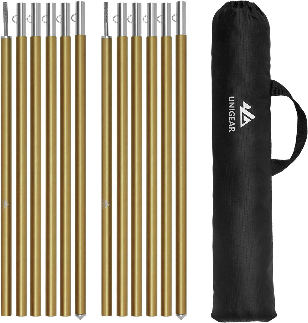 Unigear Zeltstange teleskop 2er Set, Alu Aufstellstange für Tarp, Zelt, Sonnensegel, Camping, verste