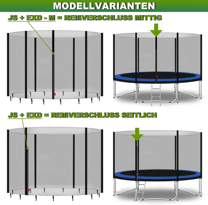 Baunsal® Trampolin Sicherheitsnetz Ø 183 185 244 250 275 277 300 305 335 337 366 370 396 400 427 430
