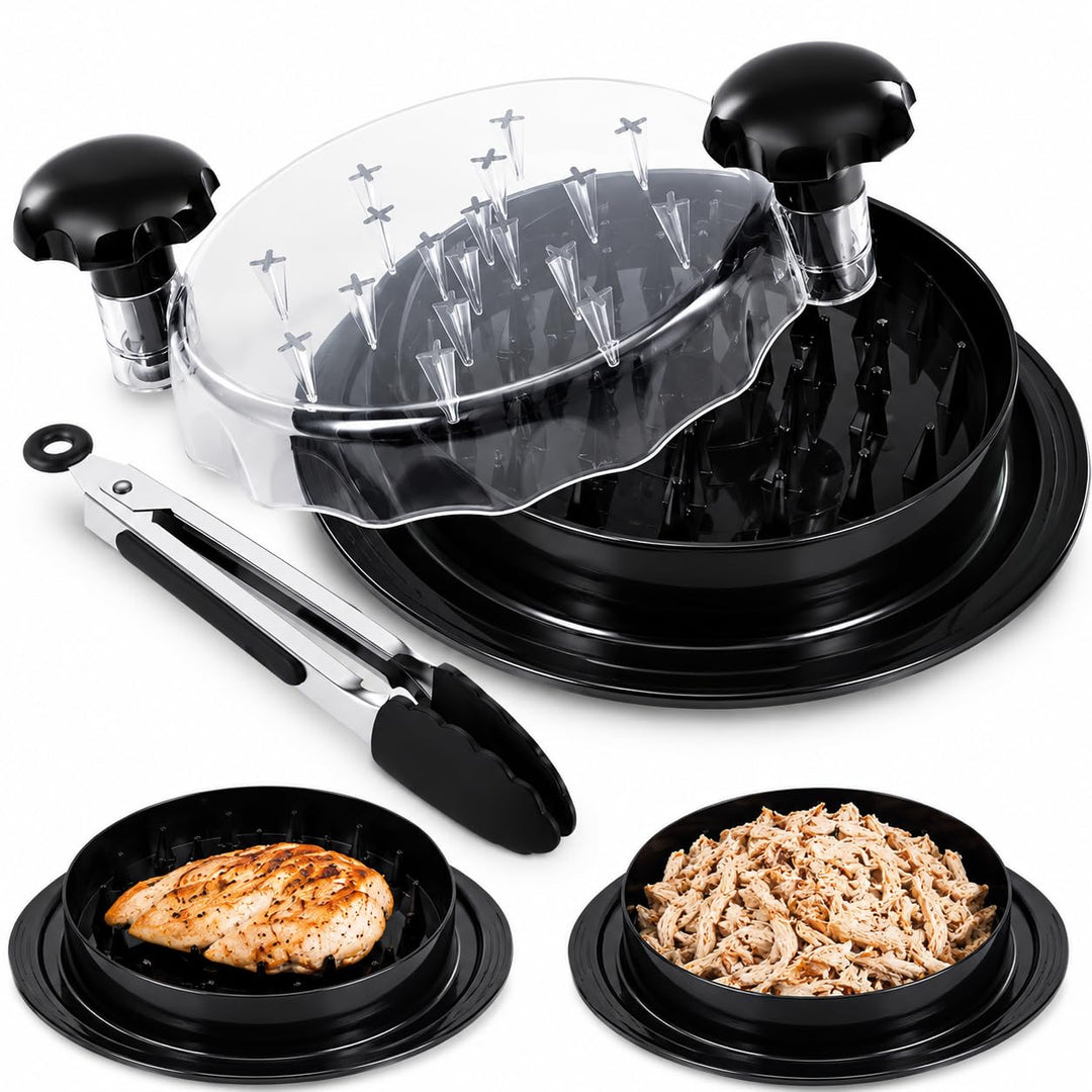 Chicken Shredder with Lid, 24.5 cm Meat Shredder with Ergonomic Handle & Non-Slip Base, BPA-Free Foo