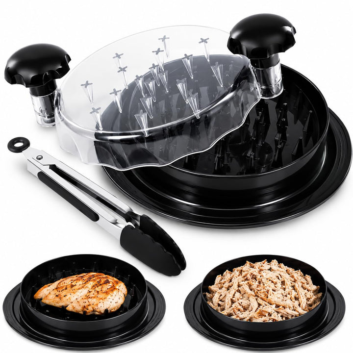 Chicken Shredder with Lid, 24.5 cm Meat Shredder with Ergonomic Handle & Non-Slip Base, BPA-Free Foo