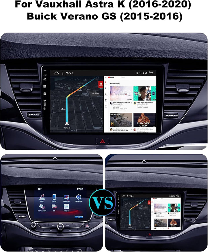 SXAUTO - 6G+128G - Android 12 IPS Autoradio für Vauxhall Astra K/Buick Verano GS (2016-2020) - Einge