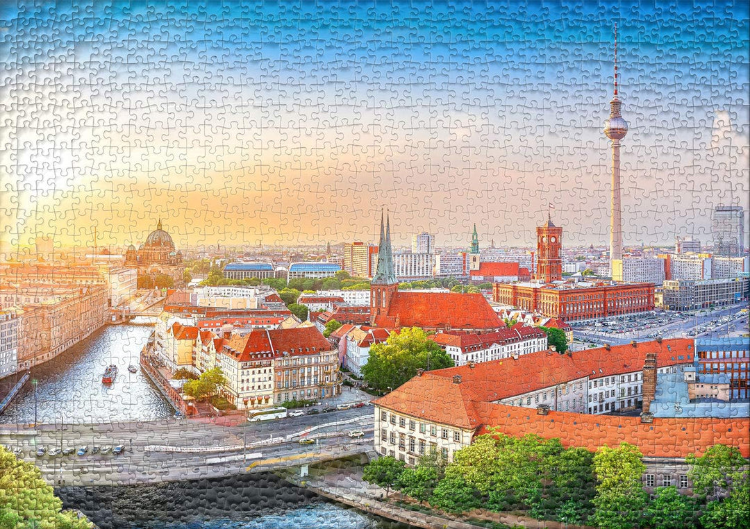Ulmer Puzzleschmiede - Puzzle „Berlin City“ - Klassisches 1000 Teile Städte-Puzzle, Made in Germany