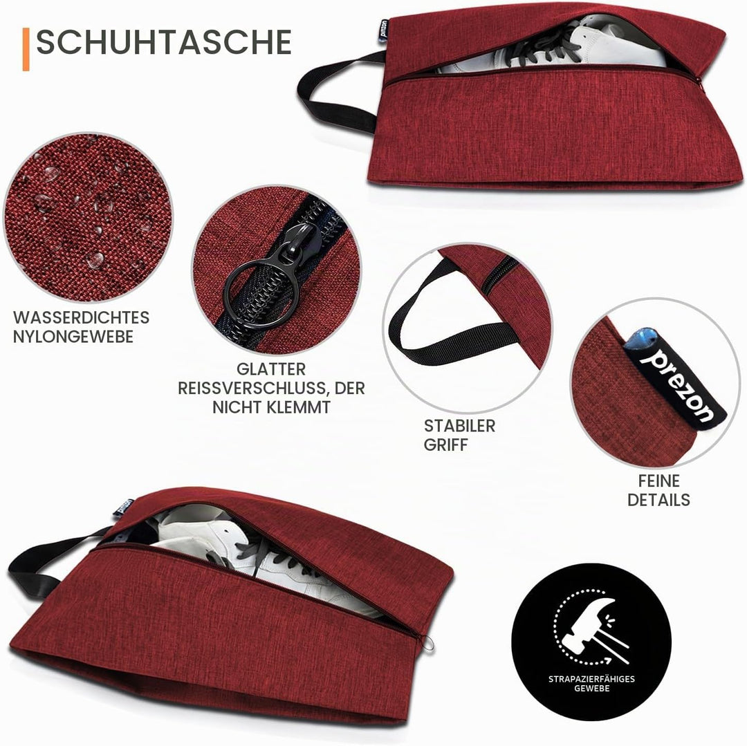 Prezon Komprimierbaren Packwürfeln mit Reiseschuhtasche und Wäschesack, Erweiterbarer Koffer-Organiz
