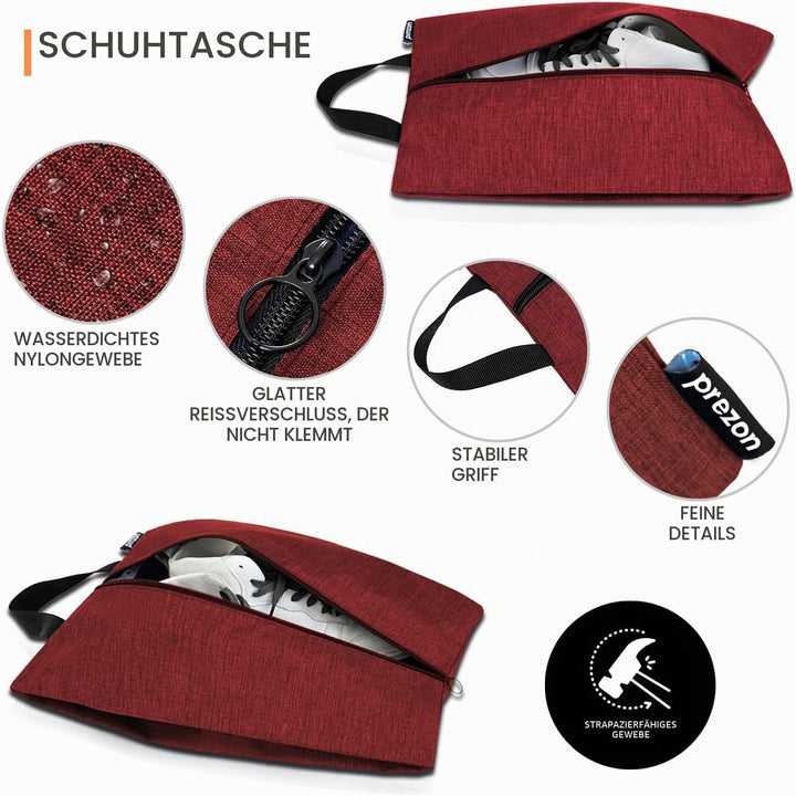 Prezon Komprimierbaren Packwürfeln mit Reiseschuhtasche und Wäschesack, Erweiterbarer Koffer-Organiz