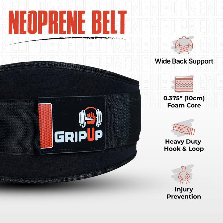 Gewichthebergürtel 6,5” aus Neopren – Ergonomischer Fitness Gürtel mit verstellbarem Verschluss, Rüc