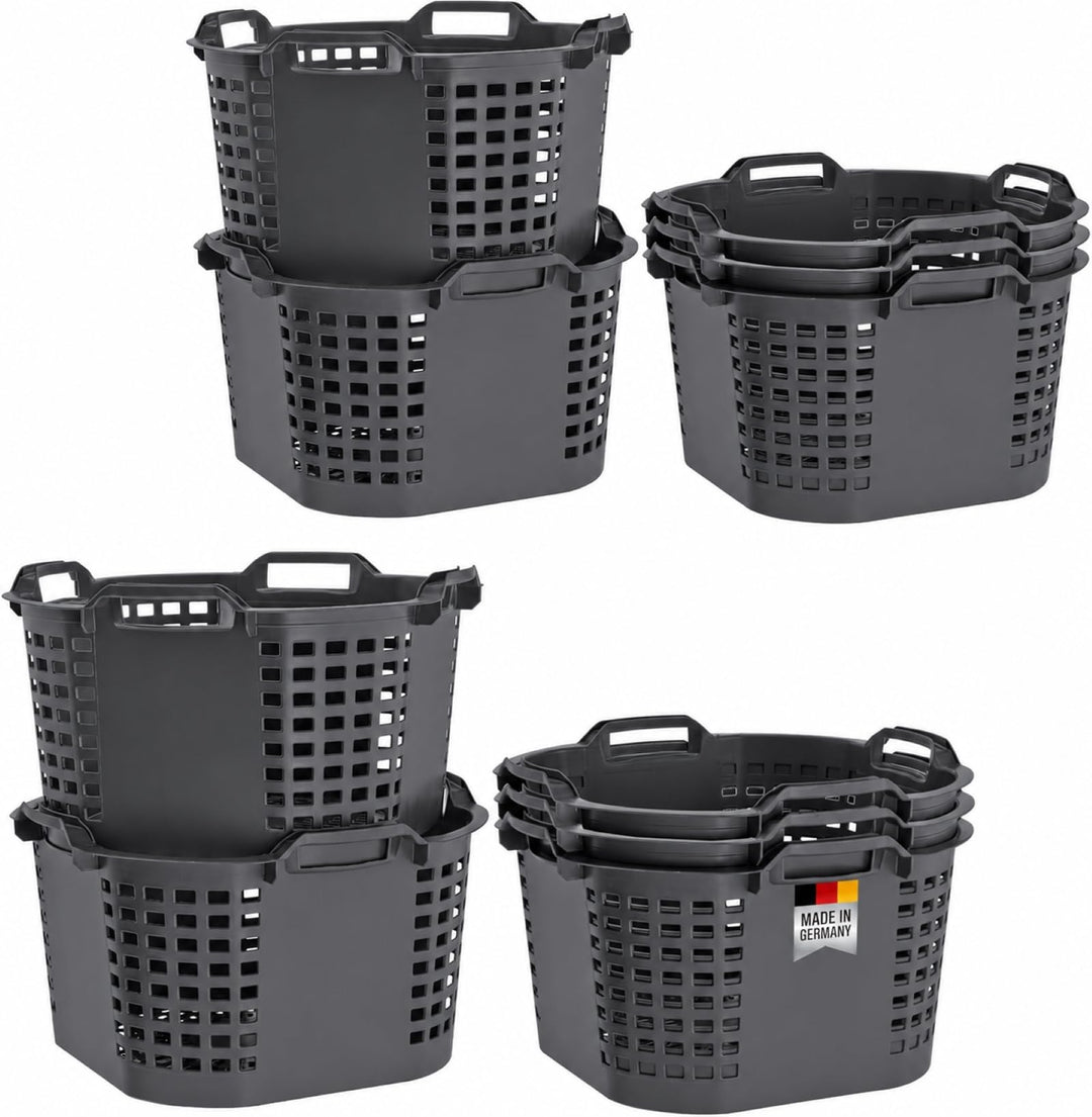 Erntekorb 50 L 10er Set Gartenkorb Grau Lebensmittelecht Obstkorb Robust | BURI, Kartoffelkorb, Lage