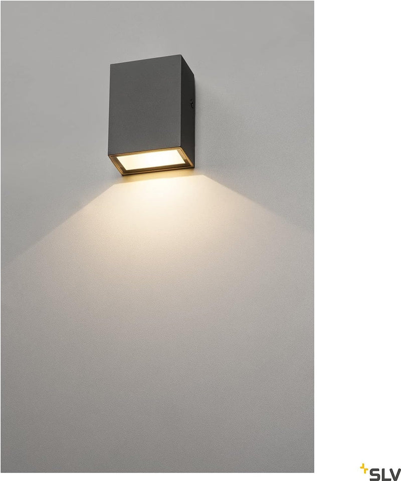 SLV Wandlampe QUAD 70 für die Aussenbeleuchtung von Wänden, Wegen, Eingängen, LED Strahler, Wandleuc