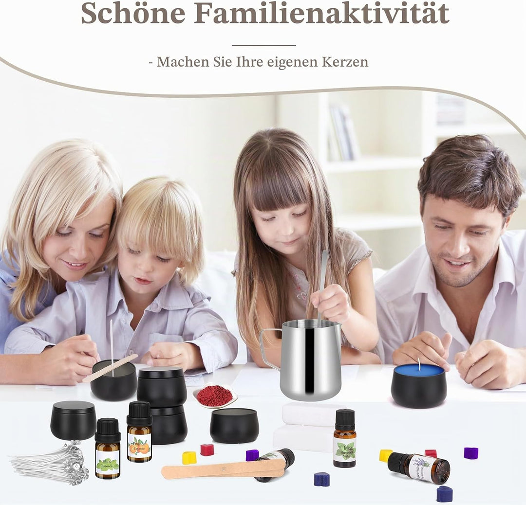 Kerzen Selber Machen Set, DIY Kerzenherstellung Zubehör Geschenkset Kit | Duftkerzen Machen mit 9 So